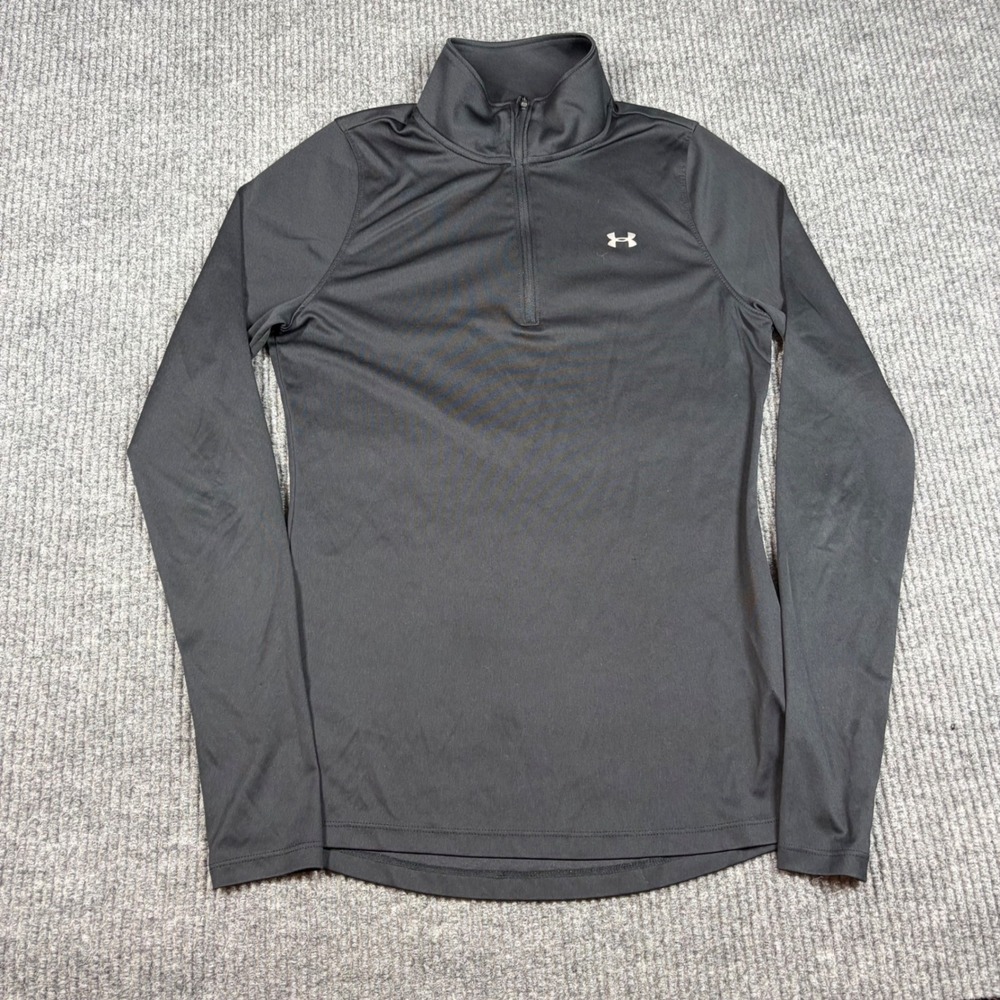 Under Armour Pullover Women's S HeatGear Black 1/4 Zip Long Sleeve Thumbholes